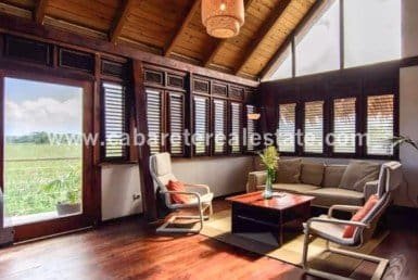 Stunning Bed and Breakfast with woodwork in living area Cabarete Dominican Republic