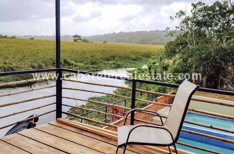 Terrasse mit Blick auf die Lagune und 5 Meilen Naturschutzgebiet Cabarete Dominikanische Republik