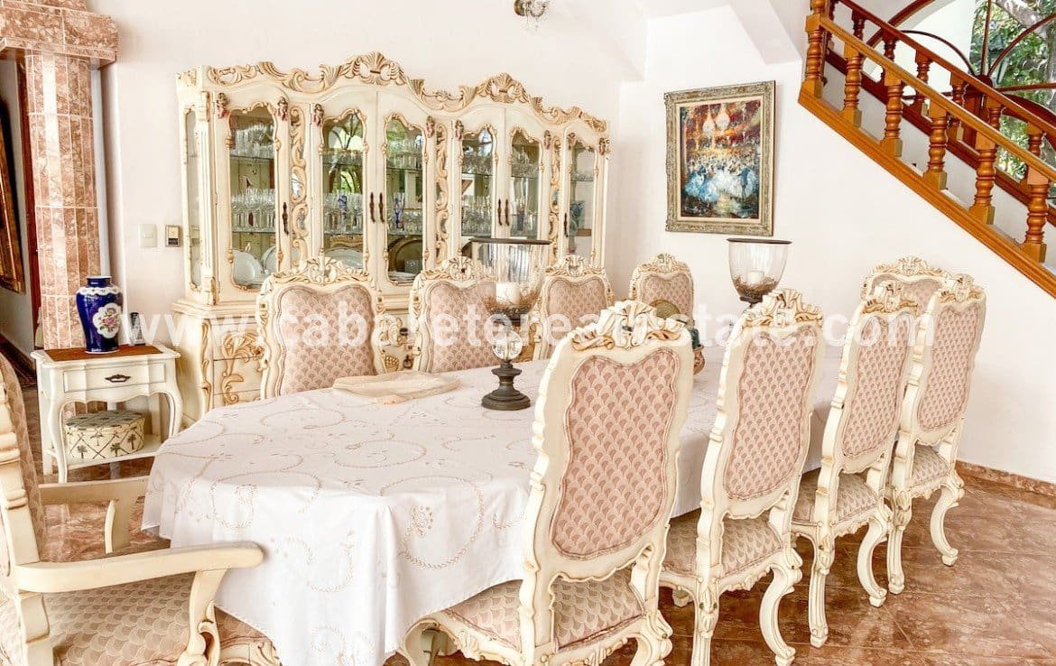 Dining area in luxurious beachside villa Cabarete Real Estate
