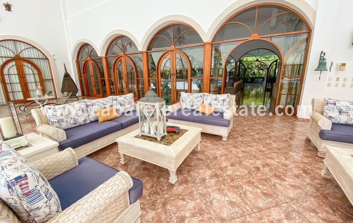 Living area in villa in gated beachside community Cabarete Dominican Republic