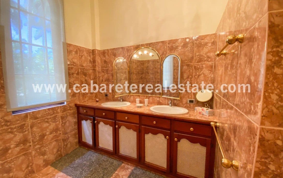 Luxurious and spacious bathroom in villa steps from the ocean Cabarete Dominican Republic