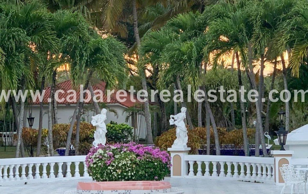Poolside view luxurious villa in gated community Cabarete Dominican Republic