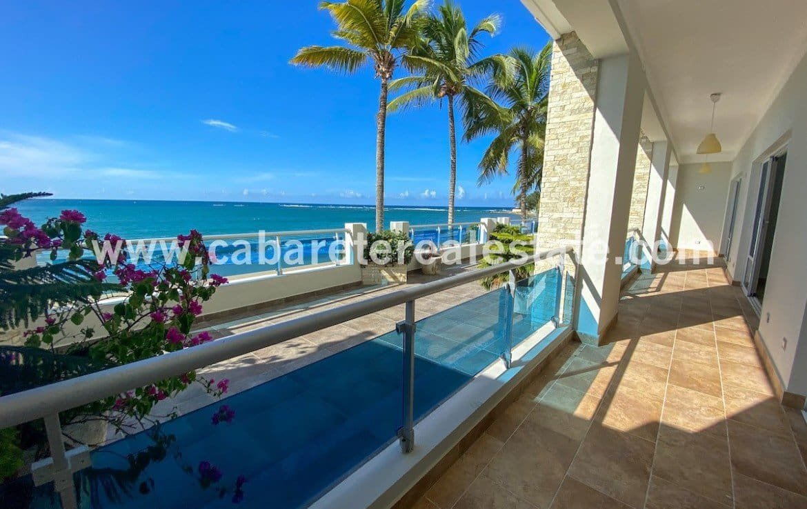 Spacious terrace in beachfront home Cabarete Real Estate Dominican Republic