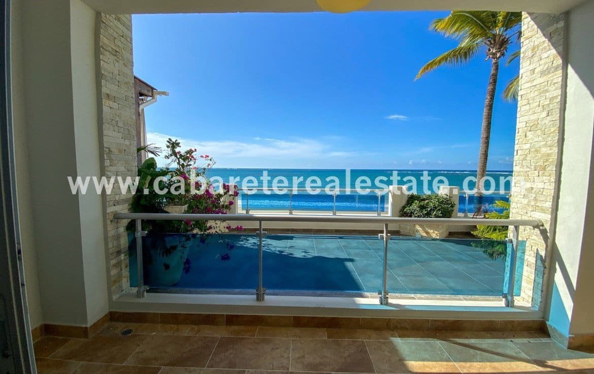 Spectacular ocean views from the guest bedroom in apartment on the beach Cabarete Dominican Republic
