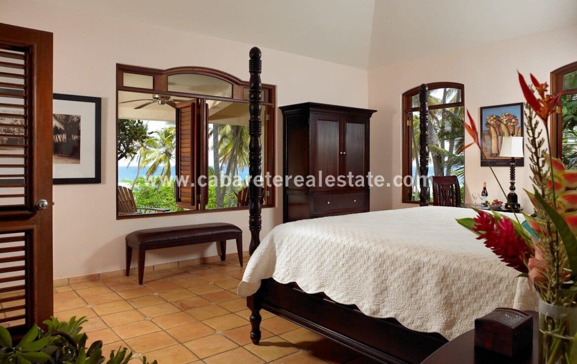 Master bedroom Beachfront villa Cabrera Dominican Republic 1