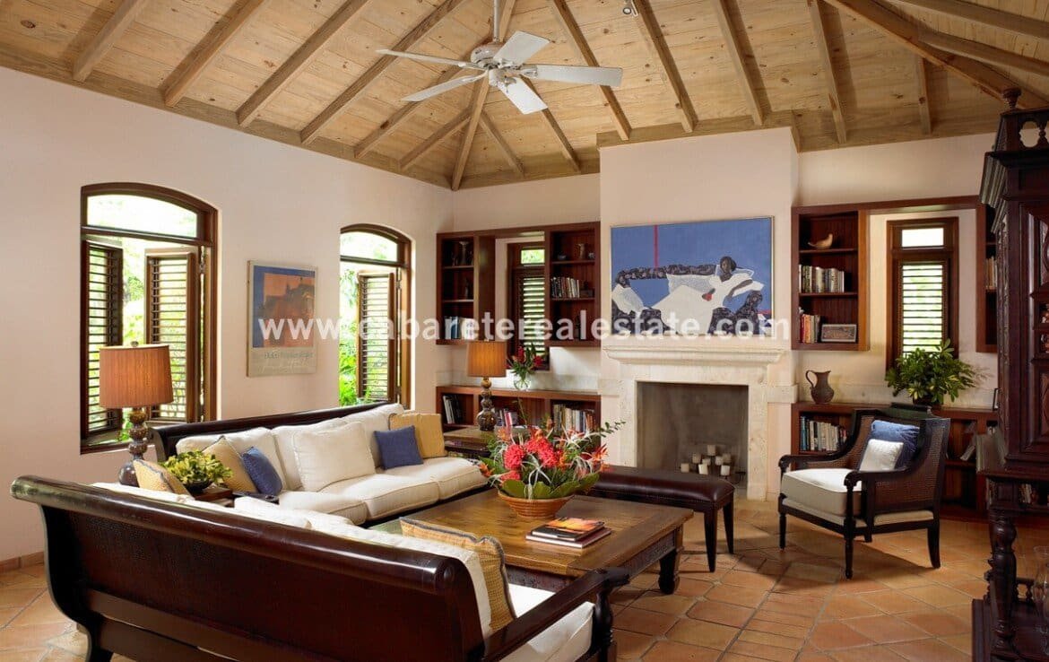 Stunning living area in Beachfront home Cabrera Dominican Republic 1