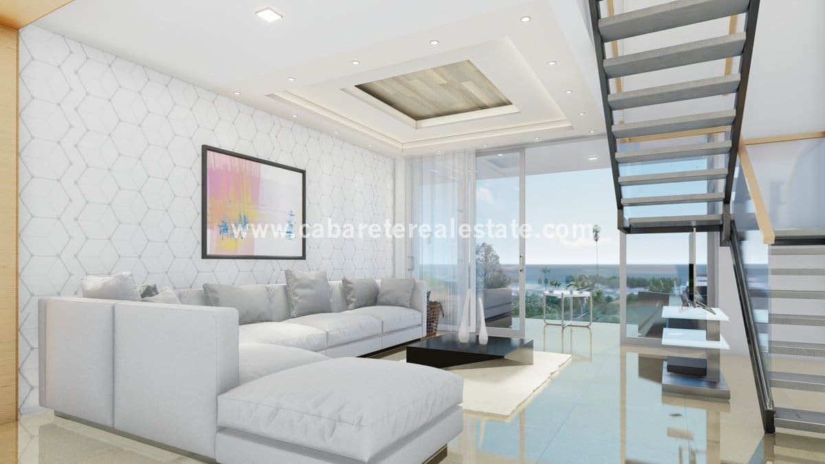 Luxury hilltop Ocean facing Condos family room view ocean beach cabarete balcony open ac