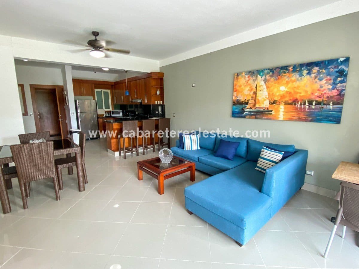 2 bedroom condo in Cabarete Bay dining living