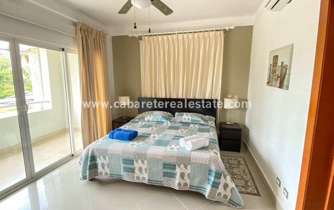 2 bedroom condo in Cabarete Bay master bedroom balcony