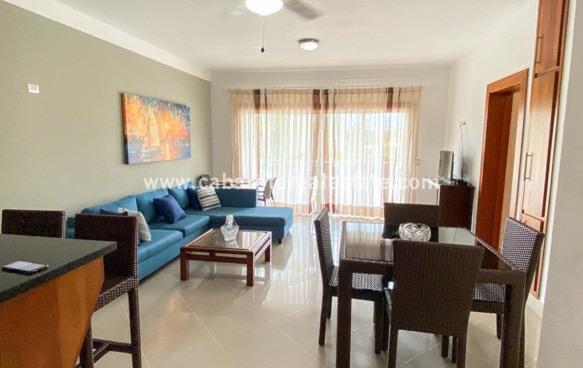 2 bedroom condo in Cabarete Bay open floor plan