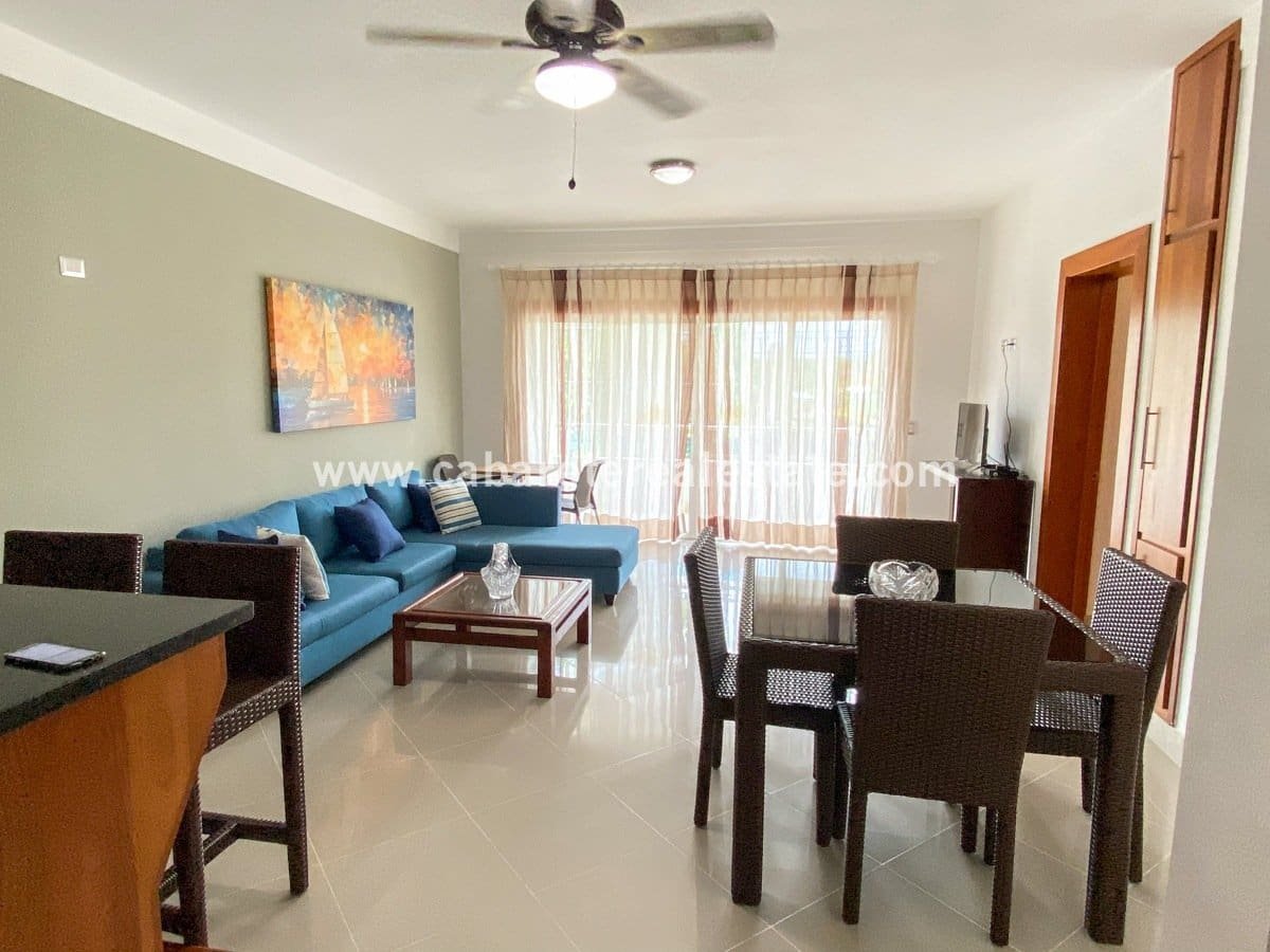 2 bedroom condo in Cabarete Bay open floor plan