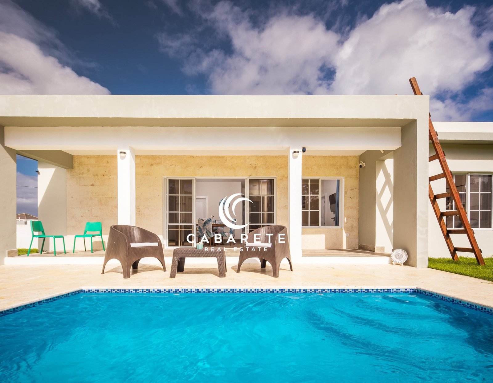 Charming 2-bedroom villa with a private pool, covered terrace, and spacious outdoor garden, offering a peaceful retreat in a secure community