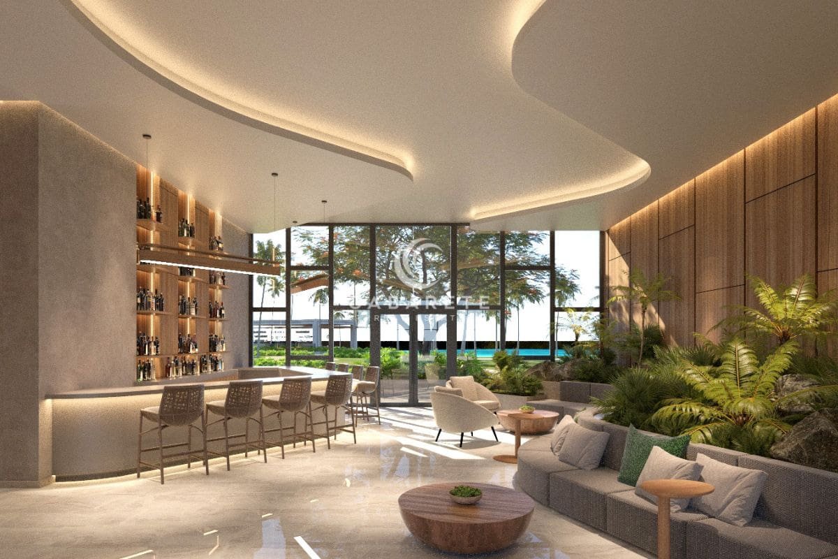 Atlantic View Residence, Cabarete features a spacious lobby with a bar and comfortable seating