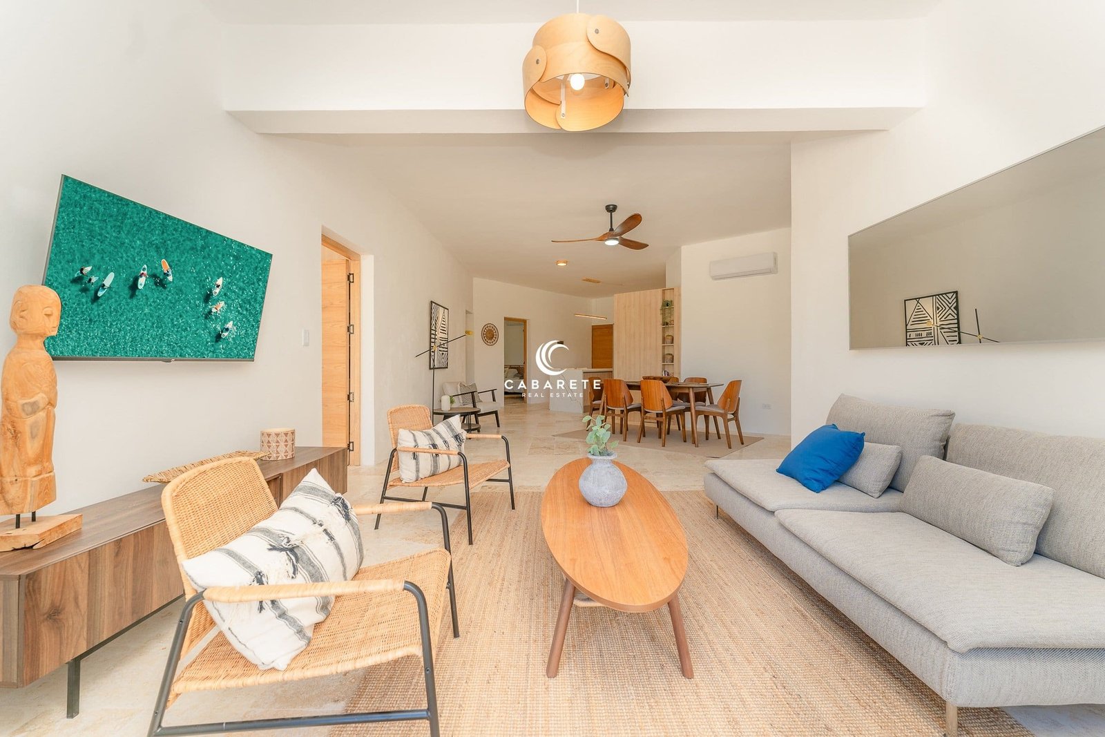 Spacious Open-Plan Living Area in Cabarete Apartment