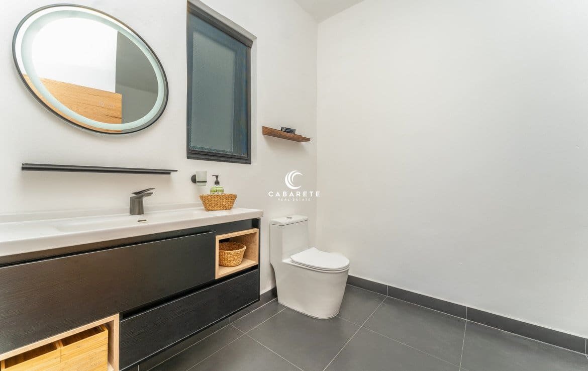 Modern Powder Room in Cabarete Apartment