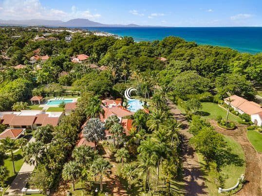 Coastal Villa: Luxury Living Birds Eye View
