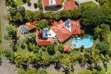 Coastal Villa: Luxury Living Birds Eye View