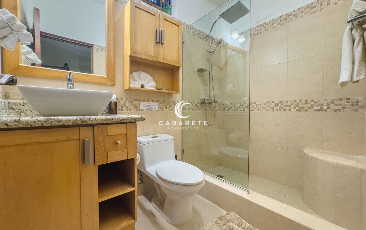 Beachfront Cabarete Center Condo Bathroom 2