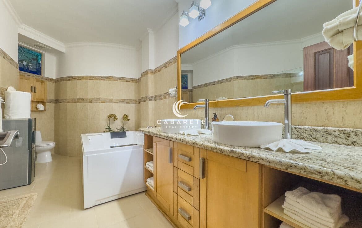 Beachfront Cabarete Center Condo Bathroom 1