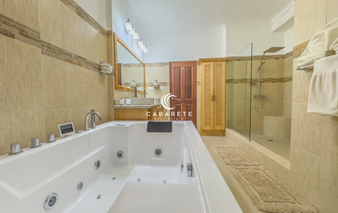 Beachfront Cabarete Center Condo Master Bathroom 1