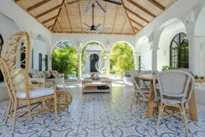 6-Bedroom Luxury Villa Outside seating area looking at house