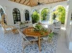outside seating area at angle