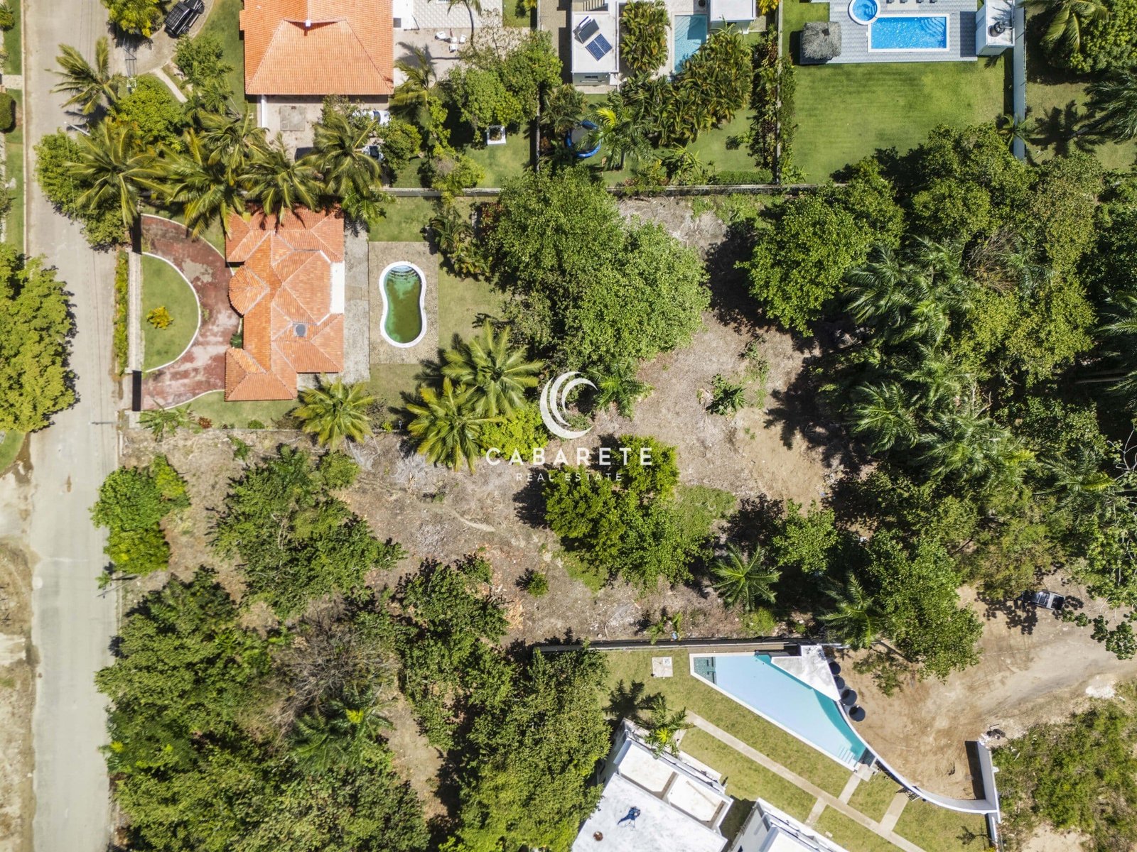 View of gated community lot near ocean in Cabarete