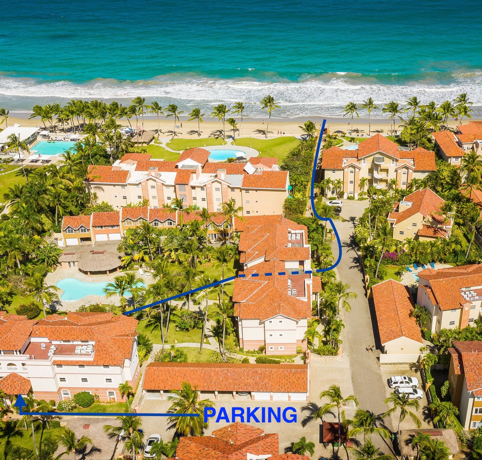 Distance to beach 1 minute walk