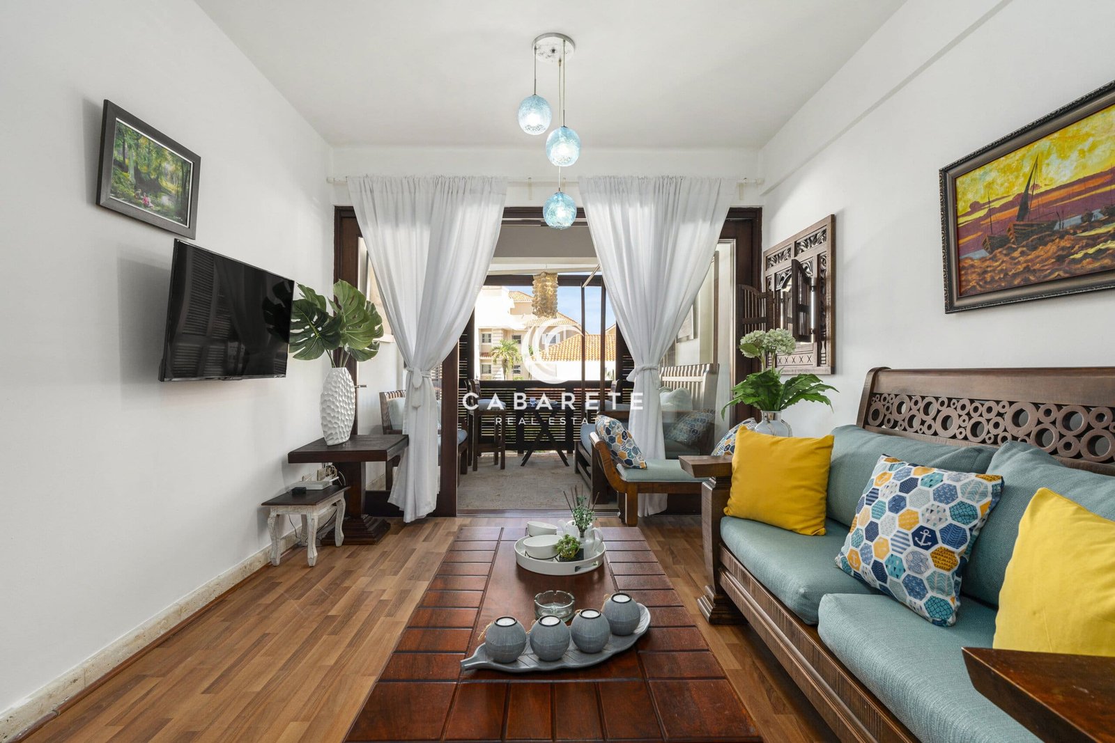 tropical garden living room casa linda 3-Bedroom Condo cabarete