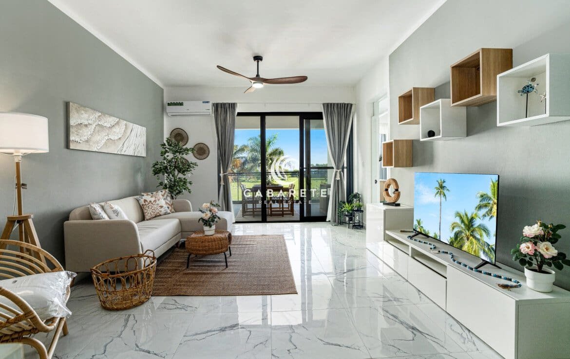 Modern kitchen in a Cabarete condo for sale with sleek finishes