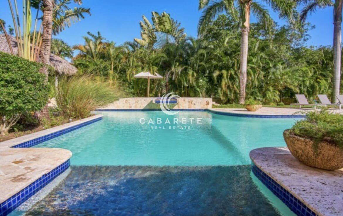 Elegant pool area luxury villa cabarete