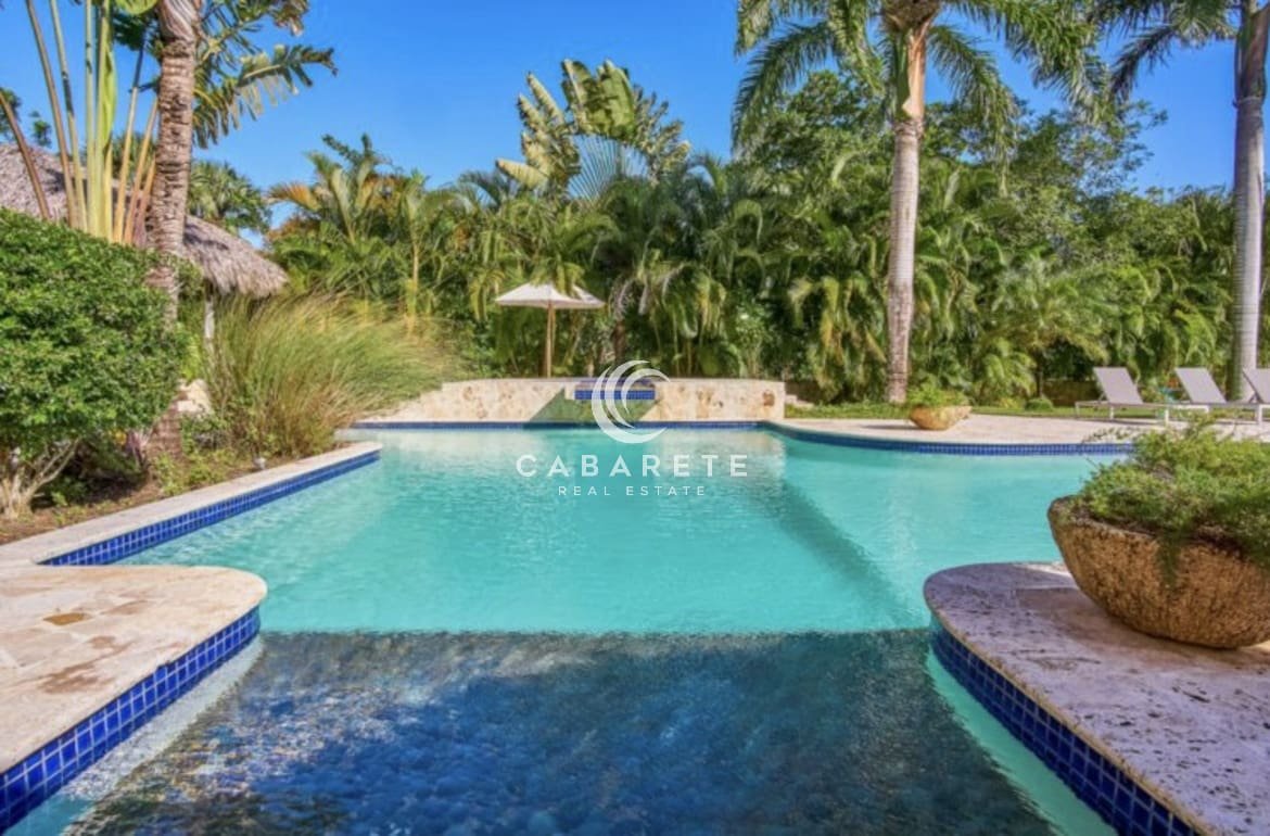 Elegant pool area luxury villa cabarete