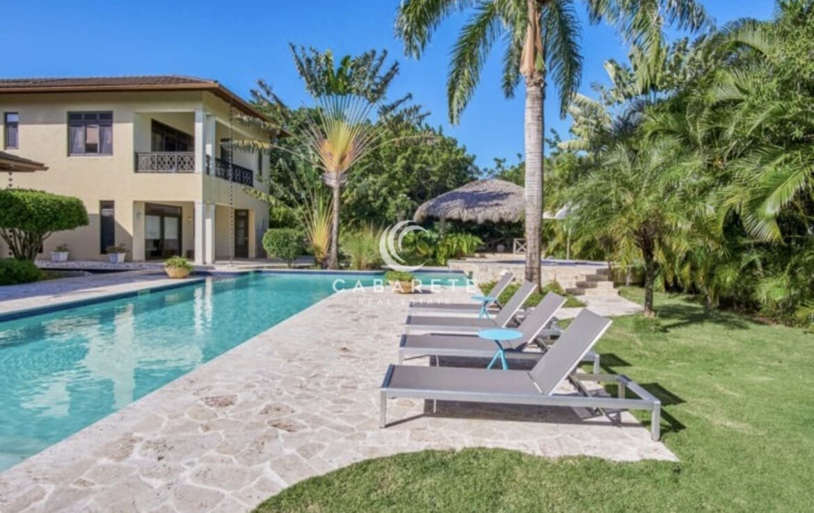 Elegant pool area luxury villa cabarete