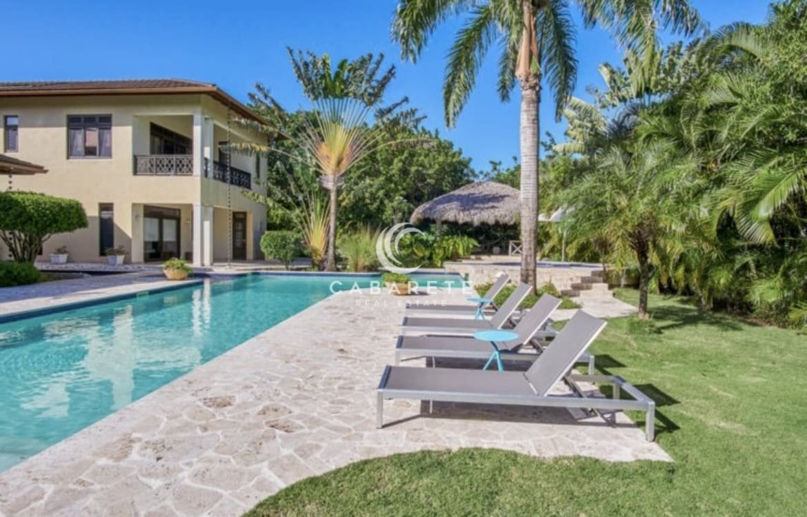 Elegant pool area luxury villa cabarete