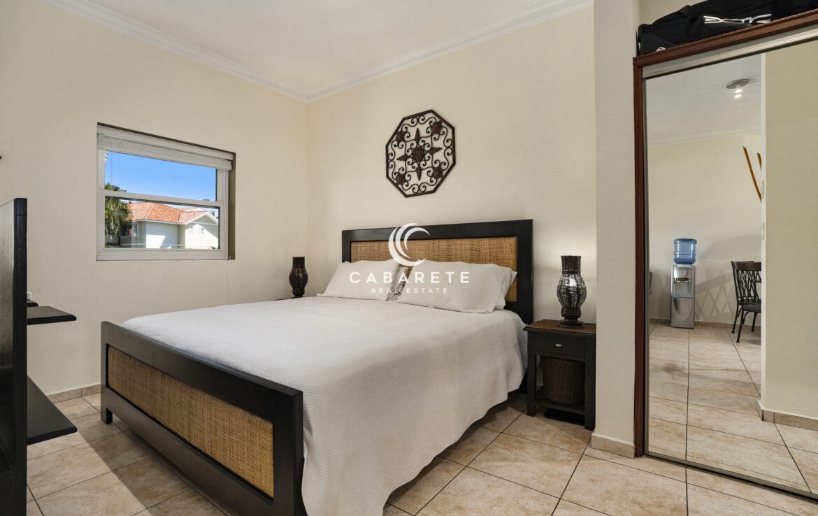 Beachside studio Ocean Dream Cabarete Bed area