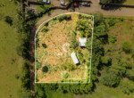 Aerial View of Cultivated Garden and Metal Roof Sheds