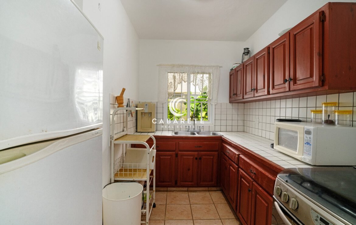 Kitchen inside Pelícan Cabarete villa near Ocean Dream