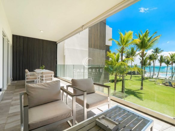 Beachfront condo for sale in Cabarete Kite Beach ocean view terrace direct beach access0 scaled