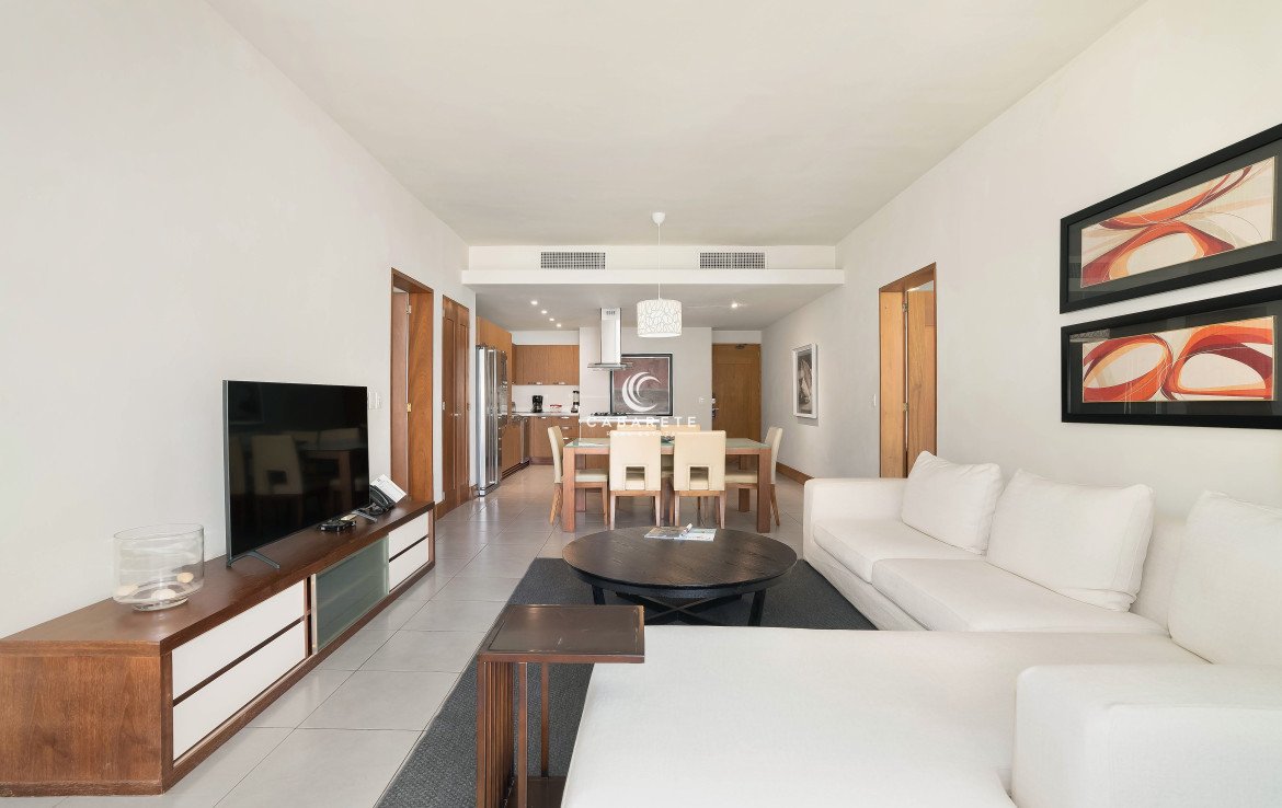 Open-concept living and dining area with Atlantic Ocean views