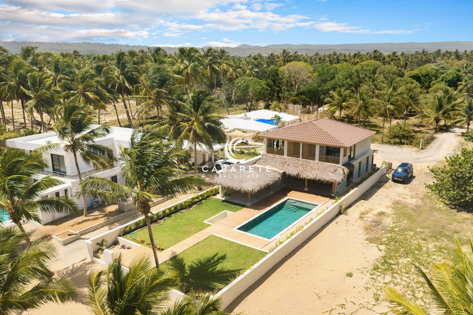 Private pool and landscaped garden at contemporary Cabarete villa