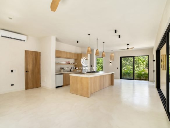 Open-concept living and dining space in contemporary Cabarete villa