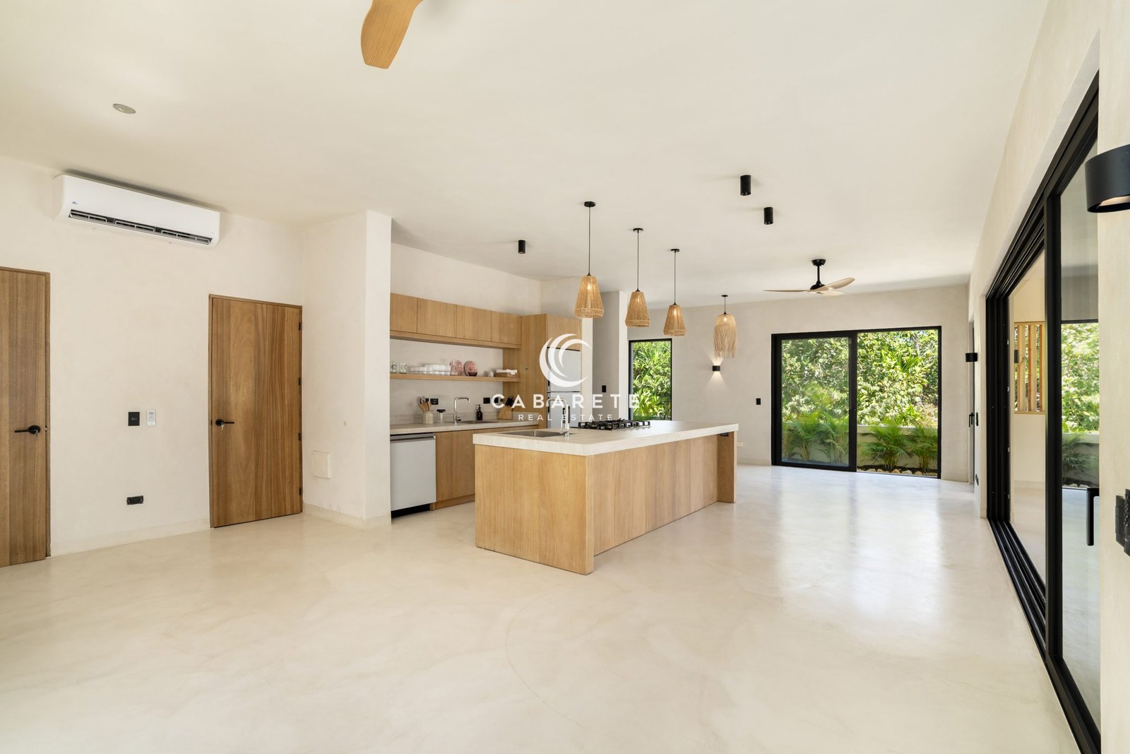 Open-concept living and dining space in contemporary Cabarete villa