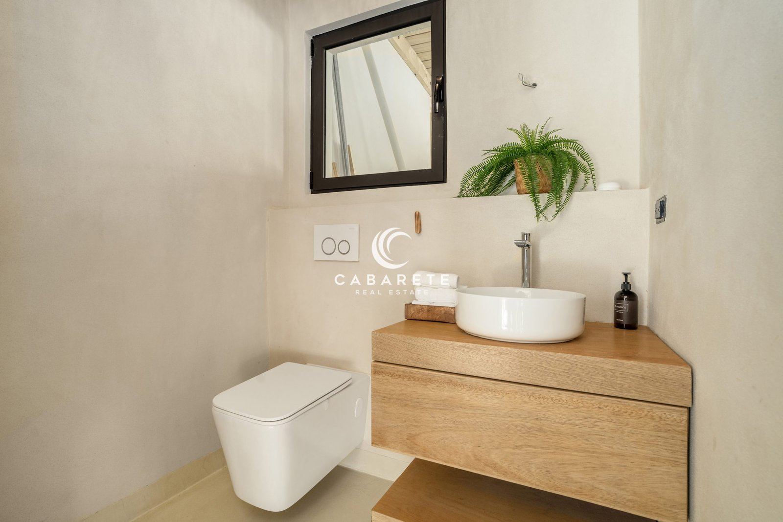 Modern guest bathroom in contemporary Cabarete villa