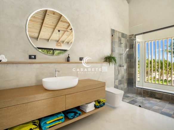 Contemporary bathroom in brand-new luxury Cabarete villa