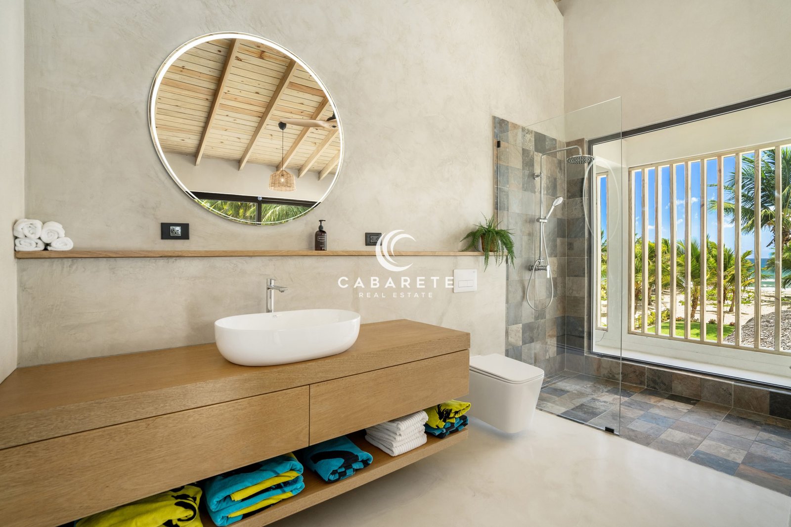 Contemporary bathroom in brand-new luxury Cabarete villa
