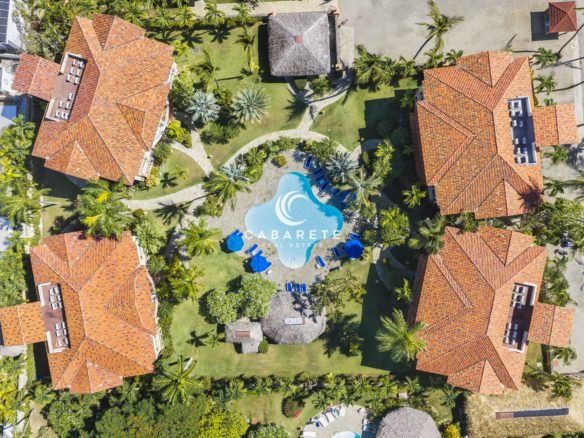 Ocean Dream swimming pool surrounded by tropical gardens in Cabarete
