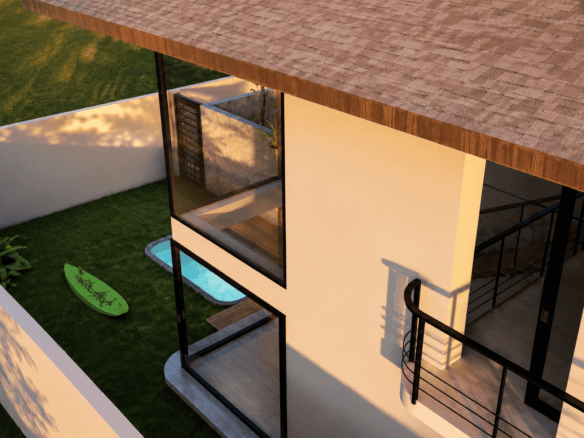 Private terrace and garden at loft villa near Kite Beach