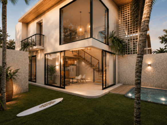 Double-height living area in contemporary Cabarete loft villa