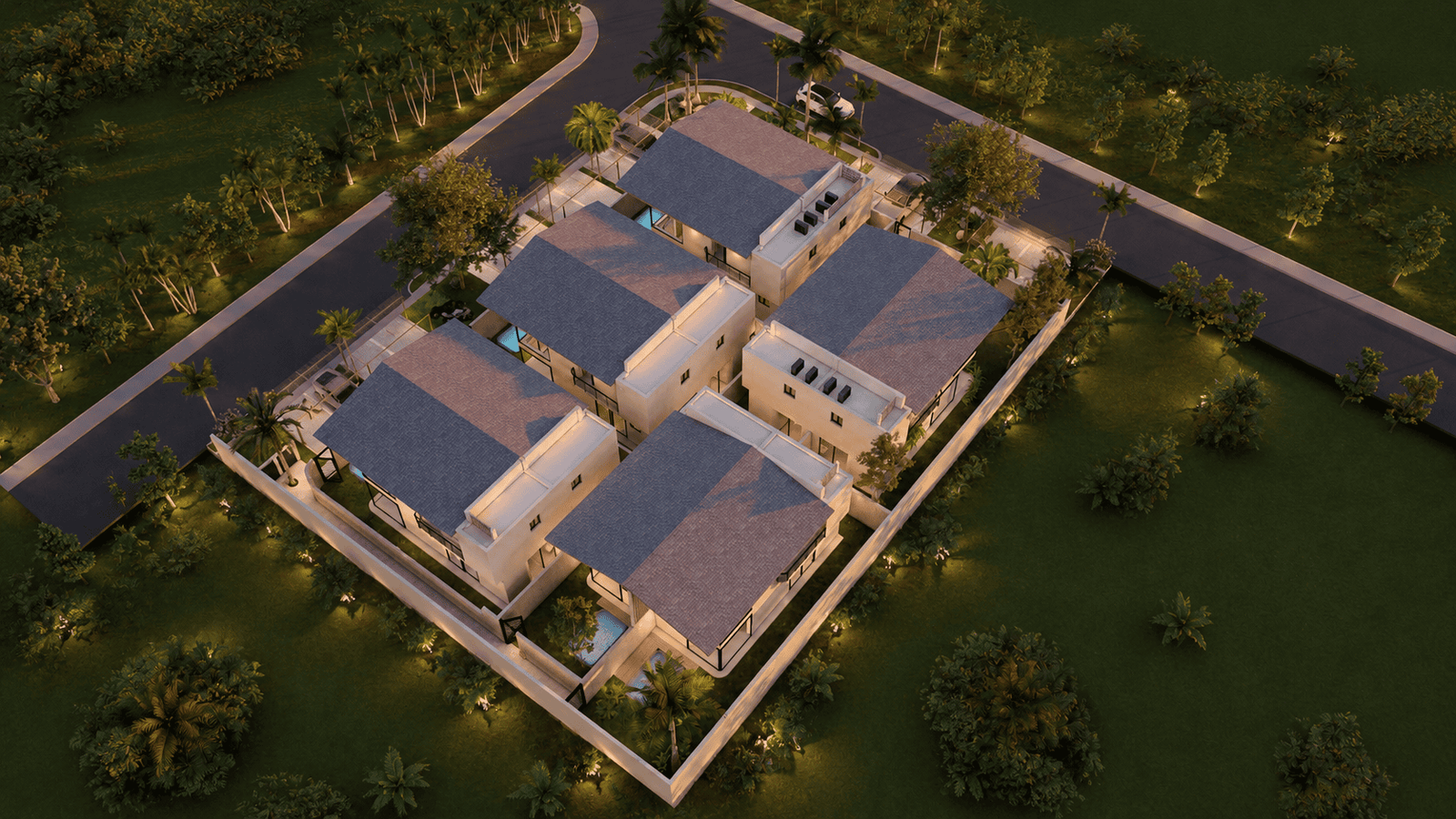 Small community of contemporary loft villas near Kite Beach