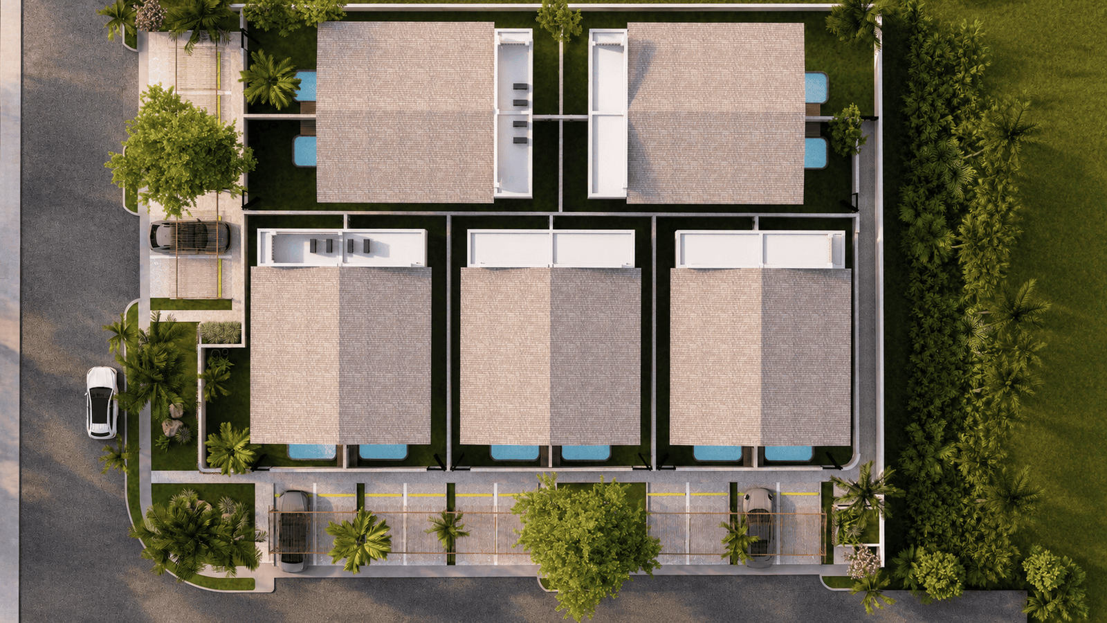 Small community of contemporary loft villas near Kite Beach